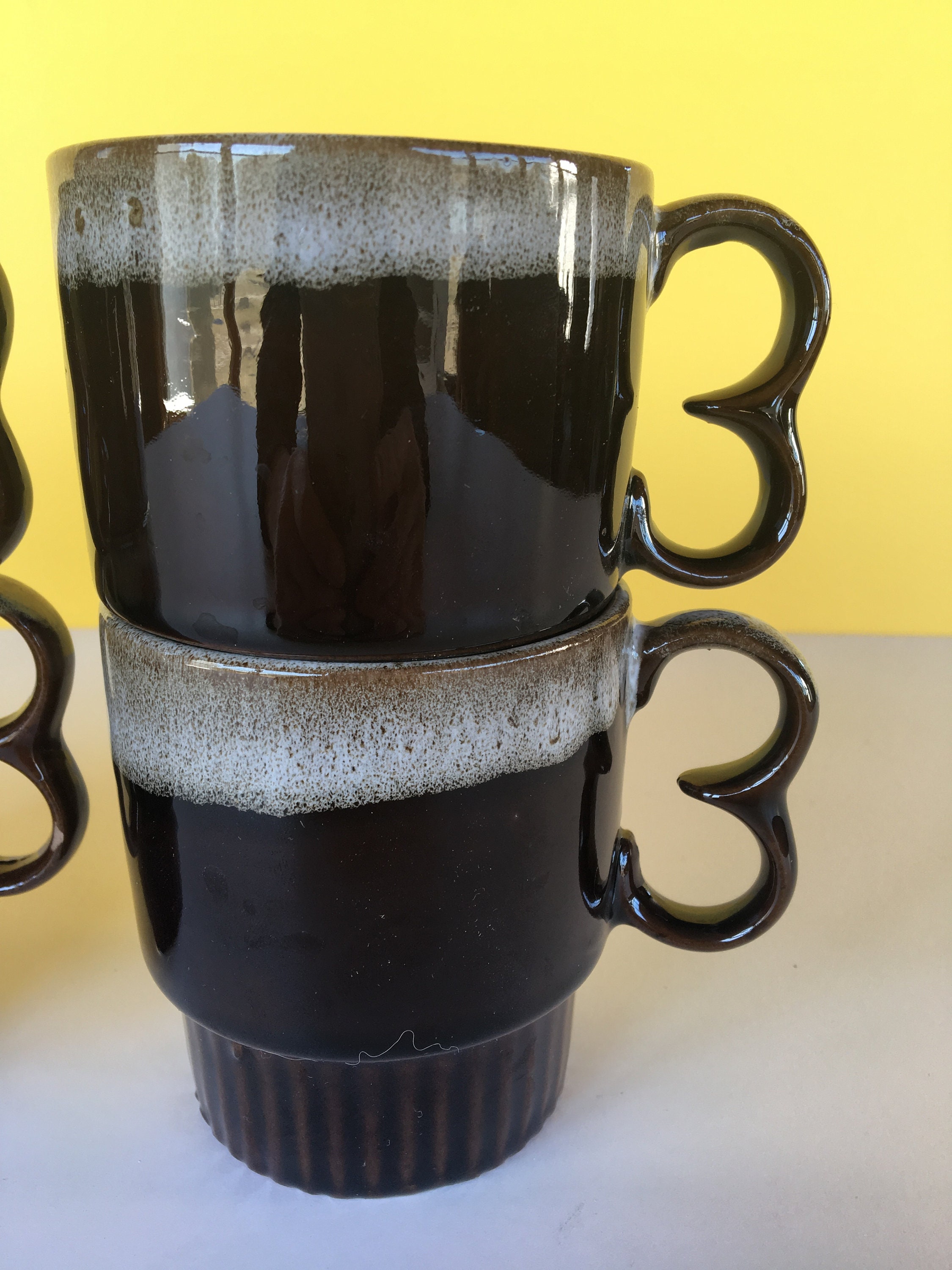 Vintage Stacking Coffee Mugs Set of 6 Drip Coffee Mug Drip Etsy