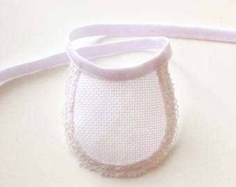Bib for cuddly toy doll to embroider in cross stitch, 11 cm, color of your choice