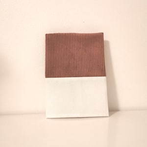Health book cover to embroider in cross stitch, First pink corduroy fabric, aida of your choice