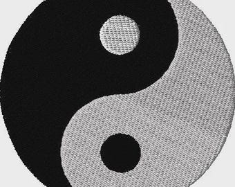 Yin Yang-borduurontwerp, Yin Yang-borduurwerk, Yin Yang-machineborduurwerk, borduurontwerp, machineborduurwerk, metafysisch, Yin Yang