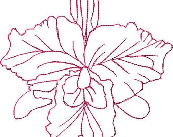 Borduurontwerp quiltblokken, borduurwerk orchideeën, borduurontwerp, machineborduurwerk, machineborduurontwerp, quilten, vulsteken