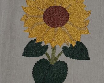 Zonnebloemborduurontwerp, borduurwerk, machineborduurwerk, machineborduurontwerp, bloemen, bloem, zonnebloem, bloemen, zonnig, seizoen