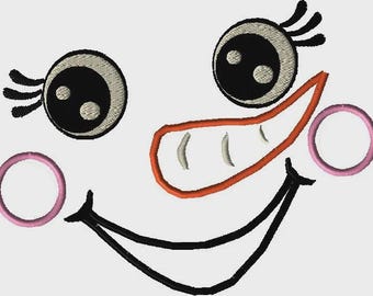 sneeuwpop borduurontwerpen, sneeuwpop gezicht, borduurontwerp, machineborduurwerk, schattig, grillig, sneeuwpop, vakantie, kerst, grillig