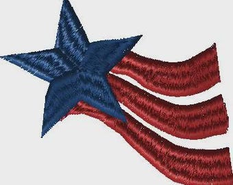 Desenho de bordado de estrelas e listras, estrela, listras, patriótico, independência, 4 de julho, desenho de bordado, bordado à máquina, vermelho, branco, azul