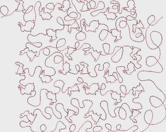 Diseño de bordado de conejitos, conejos, Pascua, vacaciones, caprichoso, bordado, bordado a máquina, diseño de bordado a máquina, puntadas de acolchado