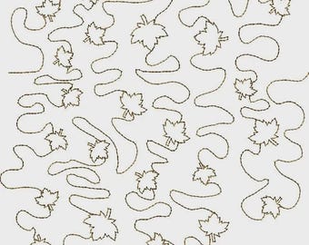 Diseño de bordado de hojas, hojas de otoño, otoño, estacional, bordado, bordado a máquina, diseño de bordado a máquina, acolchado, puntadas de relleno