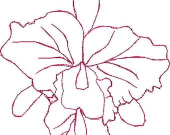 Quiltblok borduurontwerp, orchideeën, orchideeënborduurwerk, borduurontwerp, machineborduurwerk, machineborduurontwerp, quilten