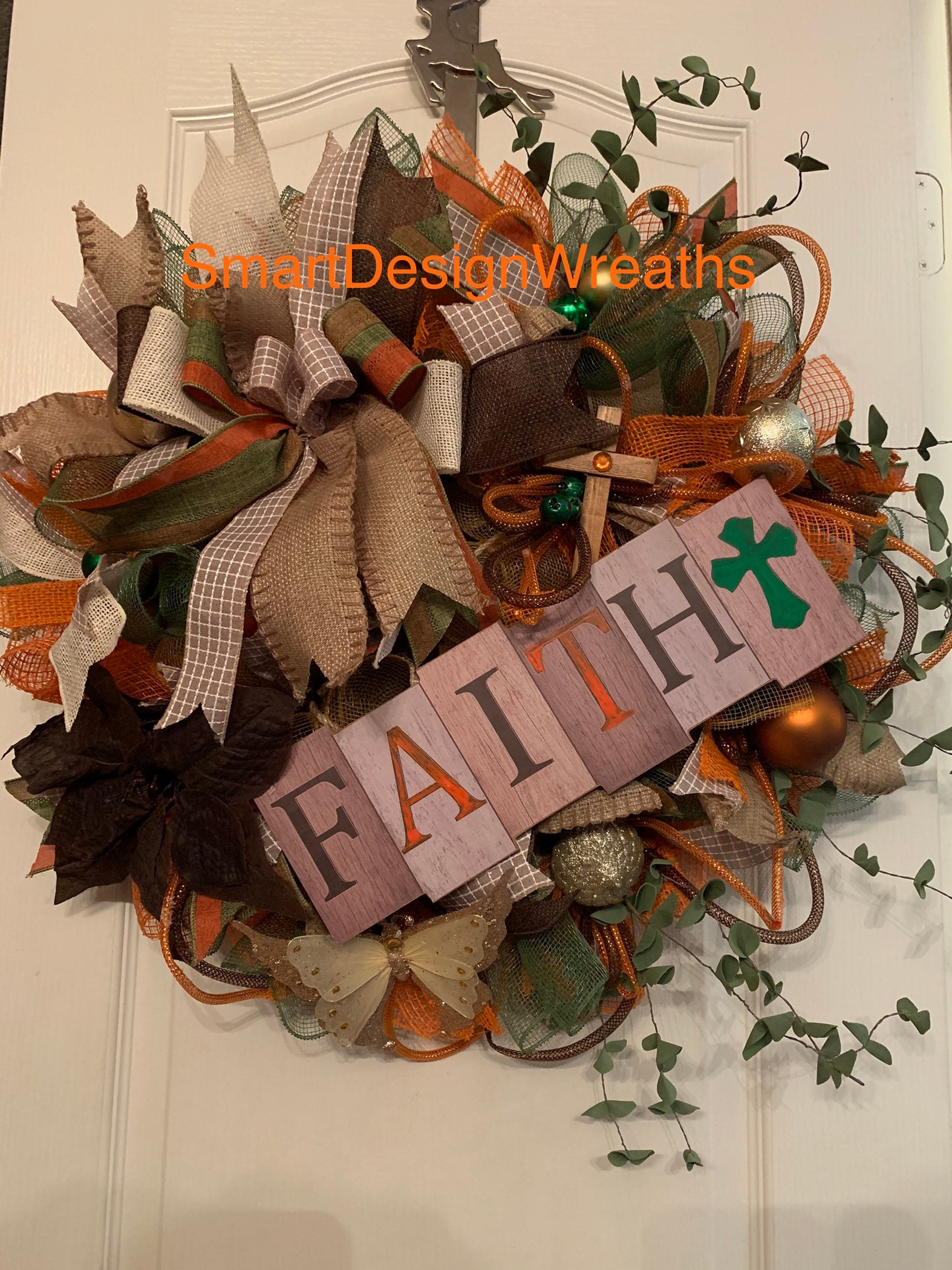 Faith Wreath ReligiousWreathSpiritual Wreath Church Etsy