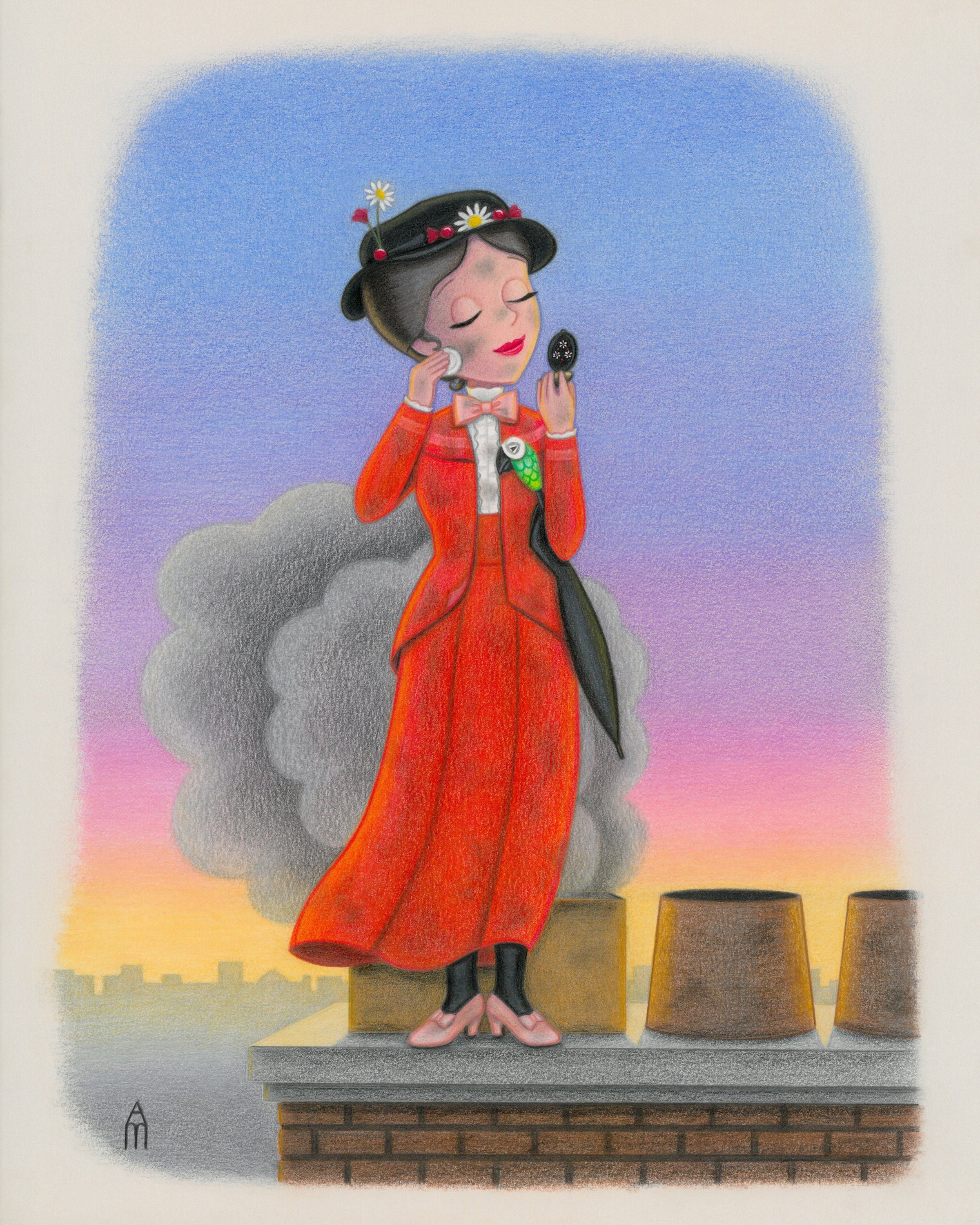 Mary Poppins Chim Chim Cheree Colored Pencil Fan Art Print Etsy