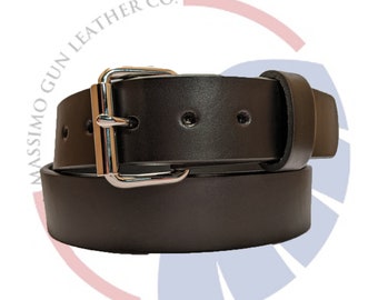 Heavy Duty 1 1/2" Wide CCW Gun Bridle Leather Belt Stitched Belt 1.5 inch Heavy Duty 1 1/2" Wide CCW Gun Bridle Leather Belt Stitched Belt 1.5 inch