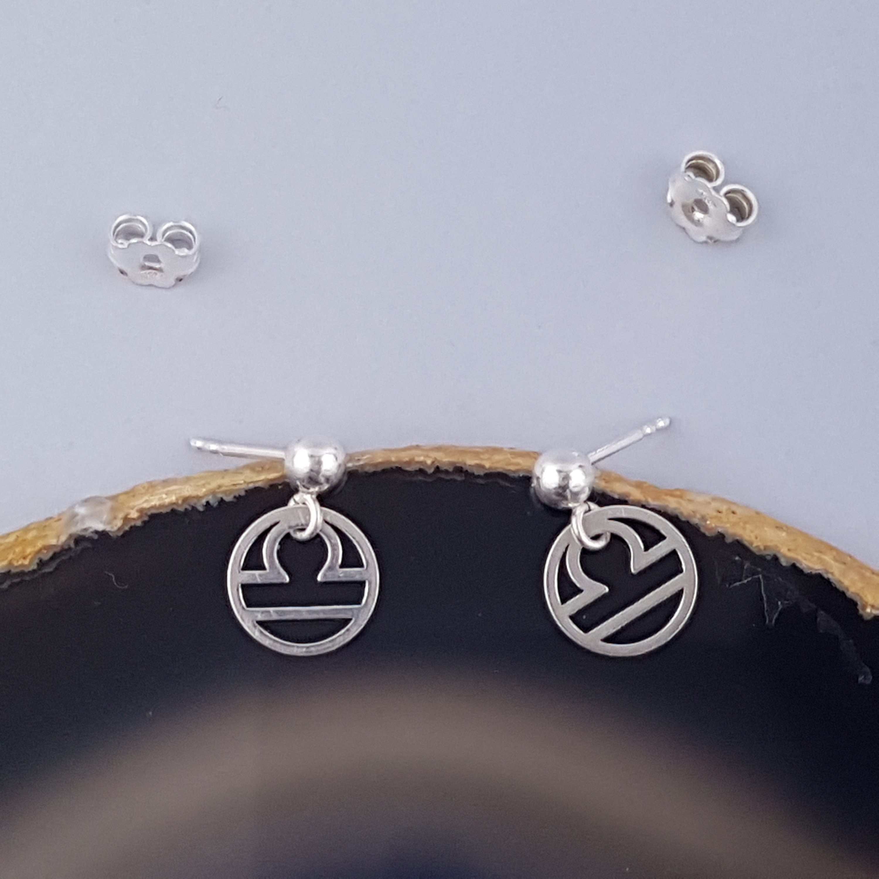 Silver Libra Earrings Zodiac Sign Gifts 
