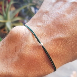 Cord Bracelet, Green Bracelet, Green String Bracelet, Wish Bracelet,  Adjustable Bracelet, Gift For Her, Minimalist Bracelet, Lucky Bracelet