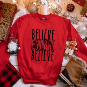 Believe christmas sweater svg png file digital download