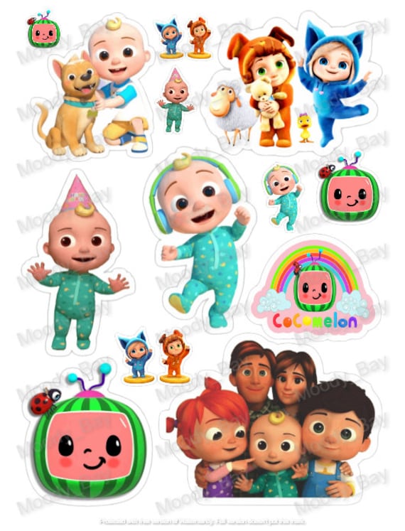 Cocomelon Inspired Sticker Sheet Png Digital Download Print To