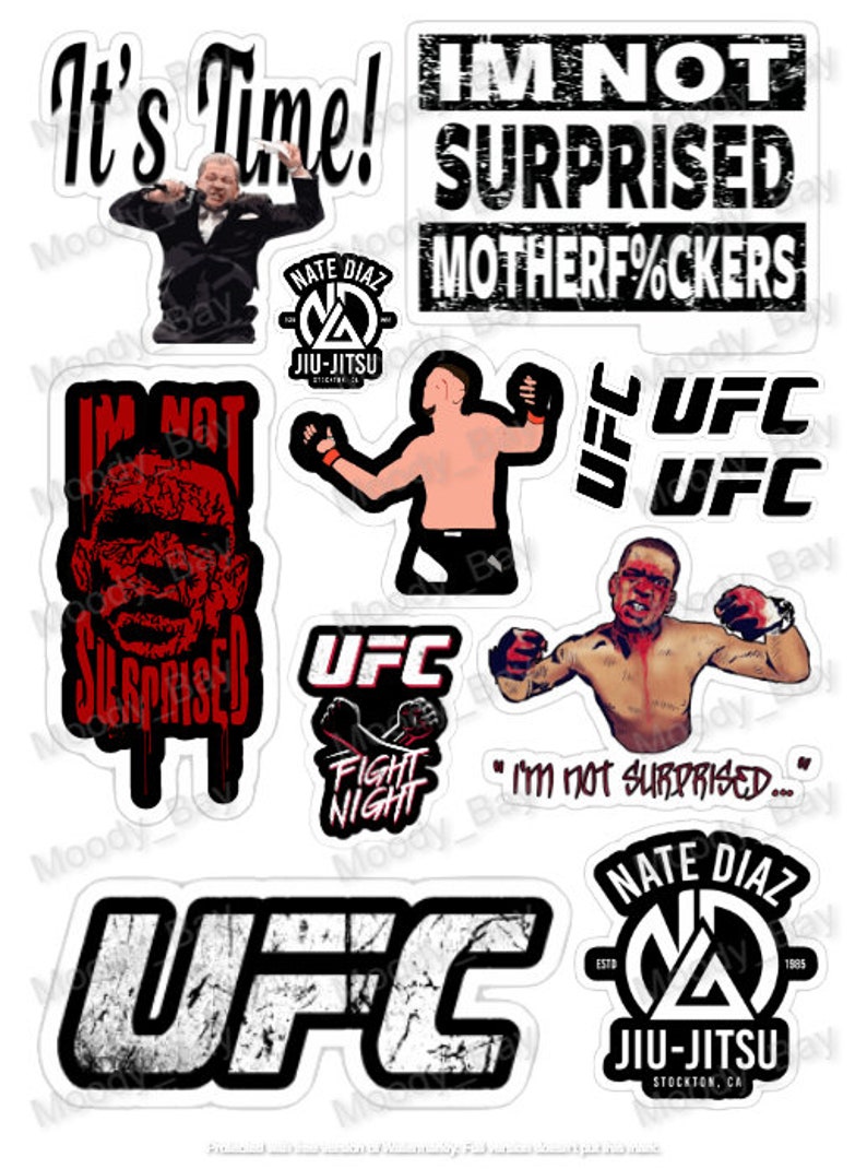 Ufc Nate Diaz Png Digital Download Sticker Sheet Layout Print to Cut Etsy