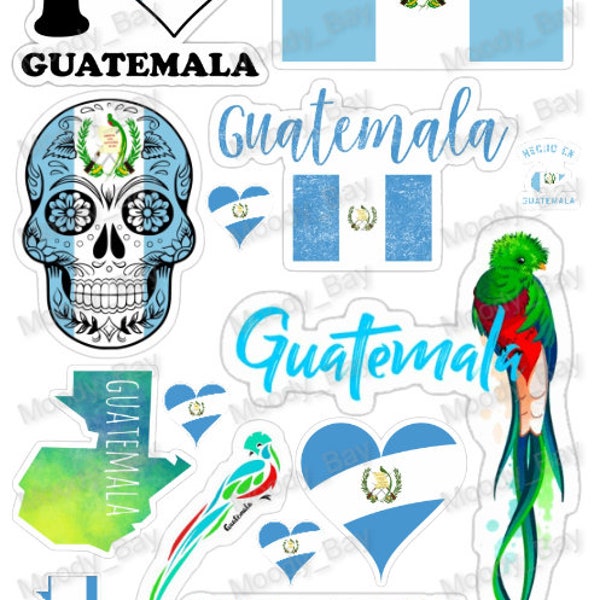 Guatemala sticker sheet png digital download print to cut