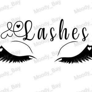 custom lashes logo svg file png file digital download