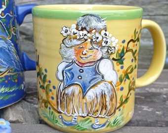 MUG céramique PEINT : gentille *petite Dame*