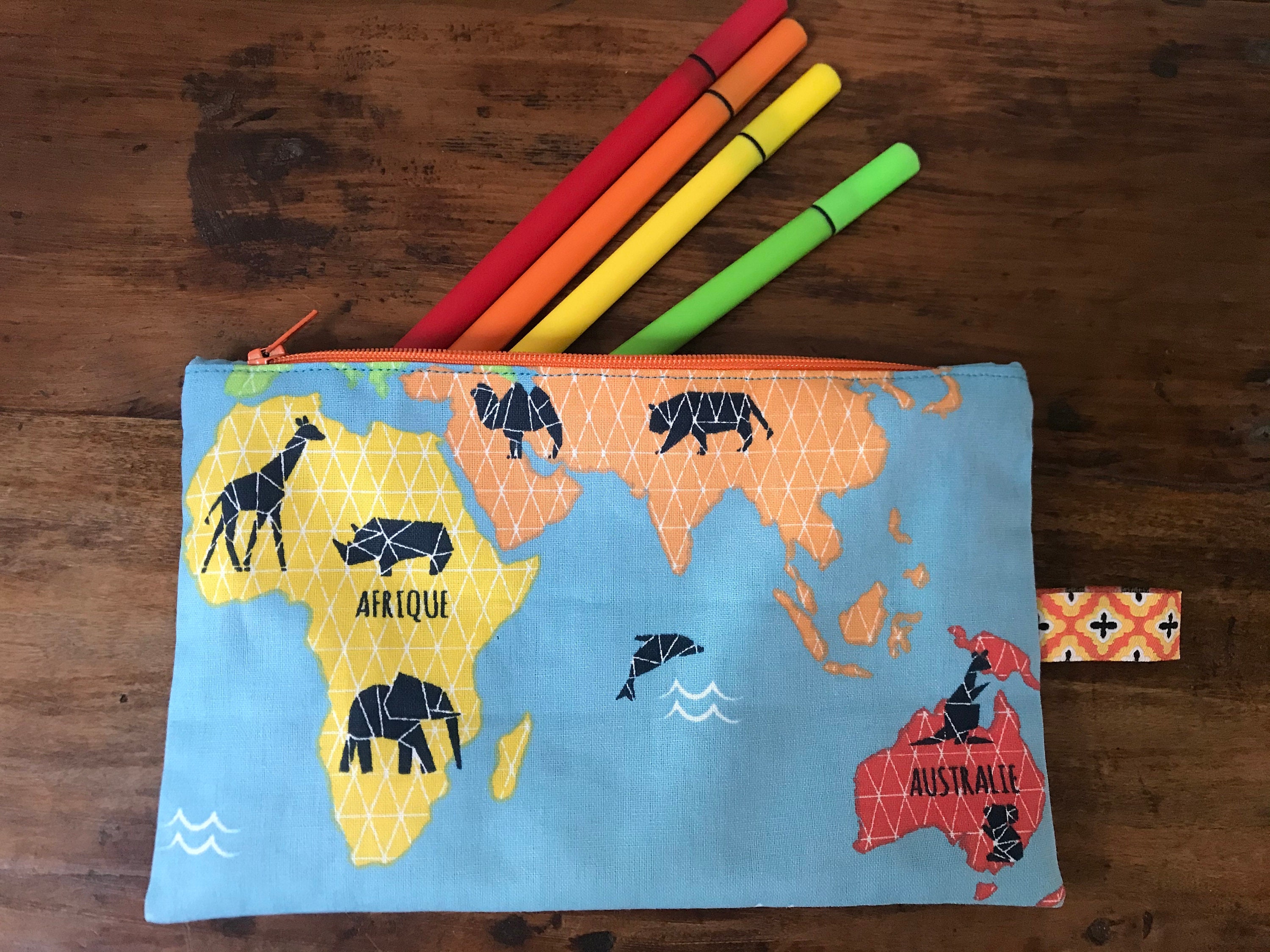 Pochette Zipée/Trousse Autour Du Monde 