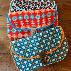 Mini pochette/ trousse fourre-tout fermoir cartable