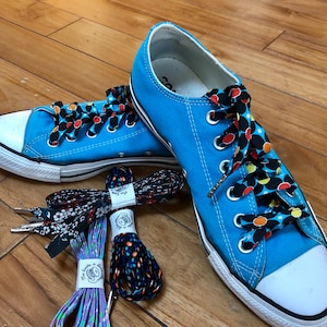 Pair of 120 cm fabric laces, colorful and full of pep!