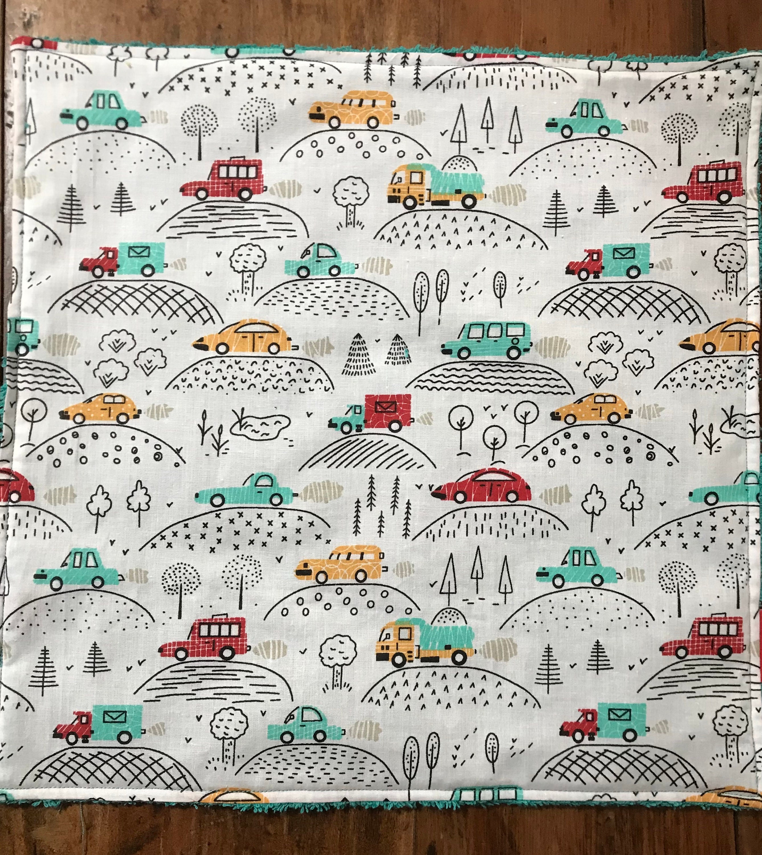 Serviette de Table/Goûter Pour École Maternelle - Voitures