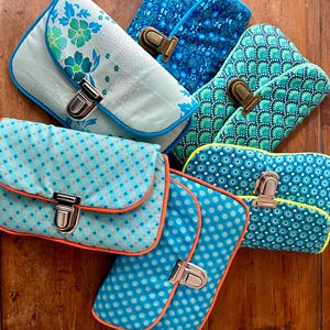 Mini pochette/ trousse fourre-tout fermoir cartable