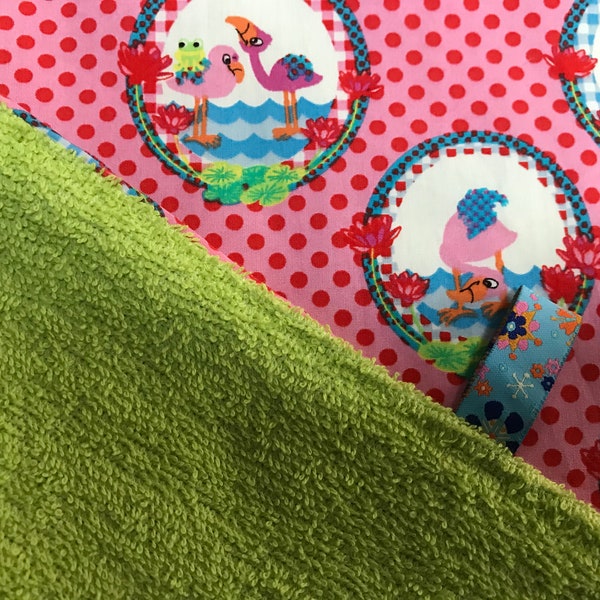 Children's napkin, customizable - Flamingos