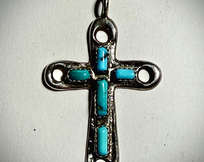 Rare Find Silver and Turquoise Vintage Horace Iule Signed Zuni Native ...