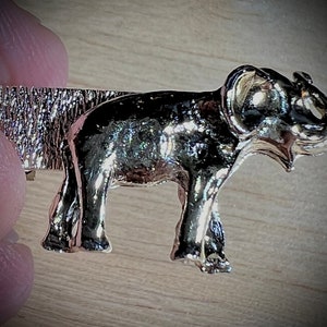 Vintage 1950’s Silver Gold Elephant Tie Clip