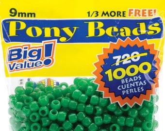 Plastic Crow Beads Green 9mm 1000 Pack