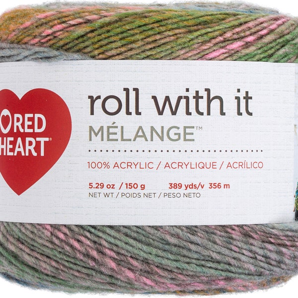 Red Heart Roll With It Melange Yarn-Green Room