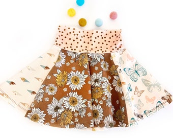 Girls Twirl Skirt Dress Sunflowers Summer Beach Baby Toddler 6m 12m 18m 24m 2t 3t 4t 5 6 6X 8 Flowers Floral Ice Cream Butterflies