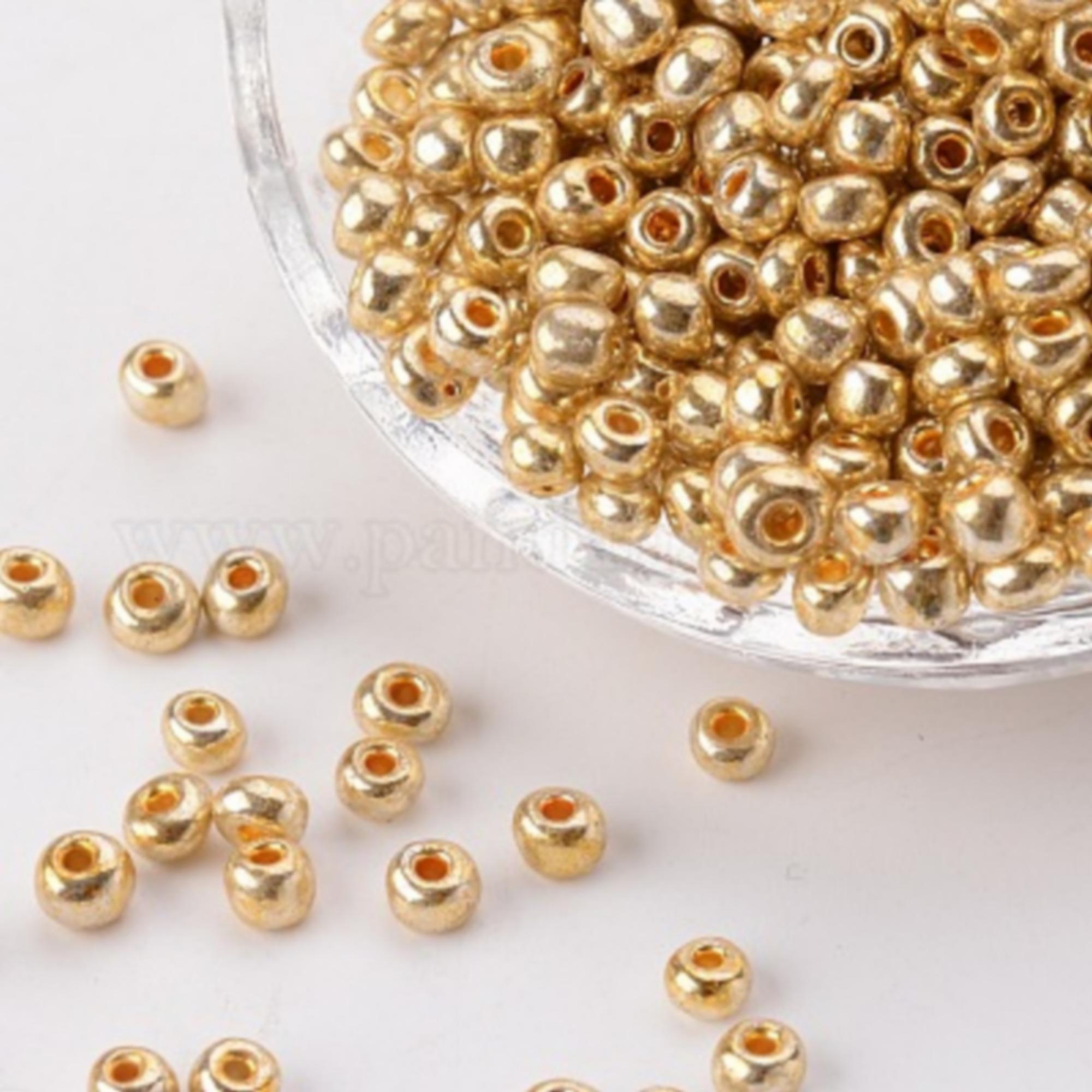 Lot De Micro Perles De Rocaille Anciennes – Bleu Pâle Et Rose Métallisé