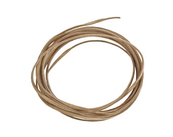 Longueur de 4 mètres de cordon lacet plat aspect daim façon suédine doré foncé brillant 3x1,5mm - Livraison gratuite