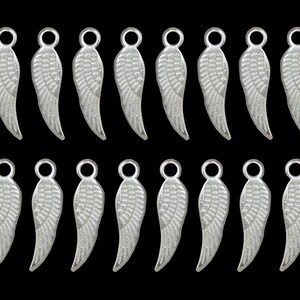 Lot De 40 Pendentifs Breloques Bronze - Forme Ailes D'ange/oiseau - 18x5mm - Pour Création Bijoux