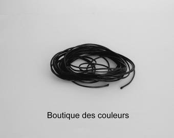 Longueur de 5 mètres de cordon polyester ciré noir 1mm