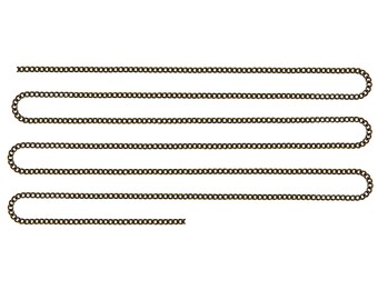 Lot De 5 Mètres Chaîne Dorée Or 3x2 Mm Maillon Forçat Cranté - Pour Création Bijoux, Référence O173