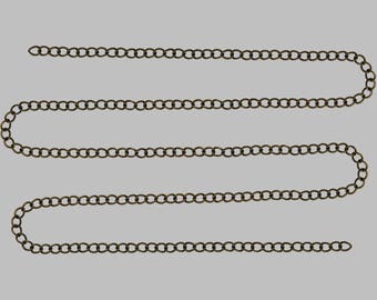 Longueur de 2 mètres de chaine métal bronze maillons 4,8x3,7x0,7mm