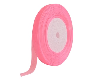 Rouleau de 45 mètres de ruban organza couleur rose 10mm - décoration - mariage - livraison gratuite