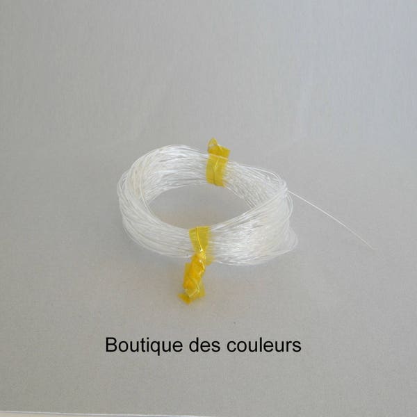 Longueur de 10 mètres de fil nylon élastique cristal transparent 1mm