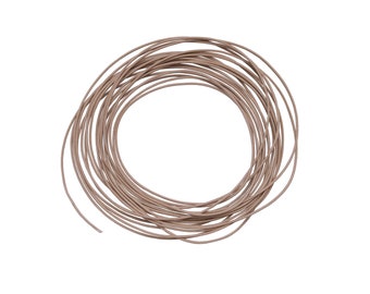 5 mètres de cordon polyester ciré marron clair (caramel) 1mm