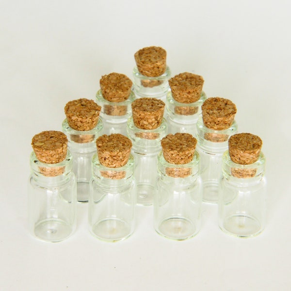 Sachet de 10 minis fioles flacons bouteilles 17,5x12x10mm