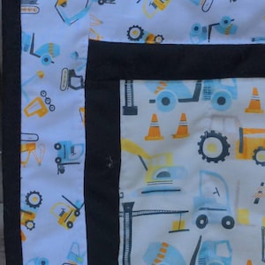 Construction equipment baby quilt, big trucks baby quilt, digger quilt, truck quilt