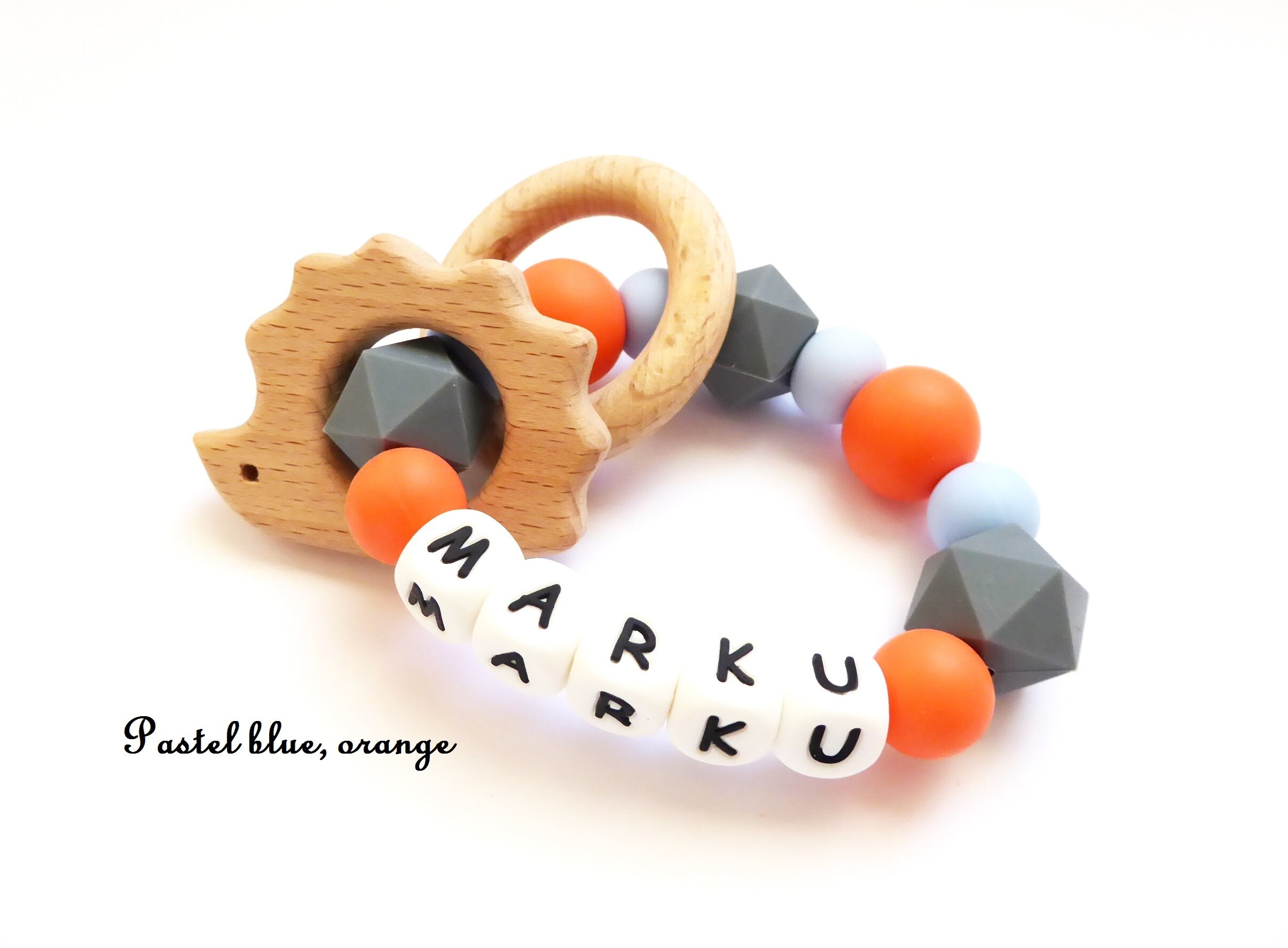 Personalised Teether Silicone Rattle Baby Rattle Name On Etsy