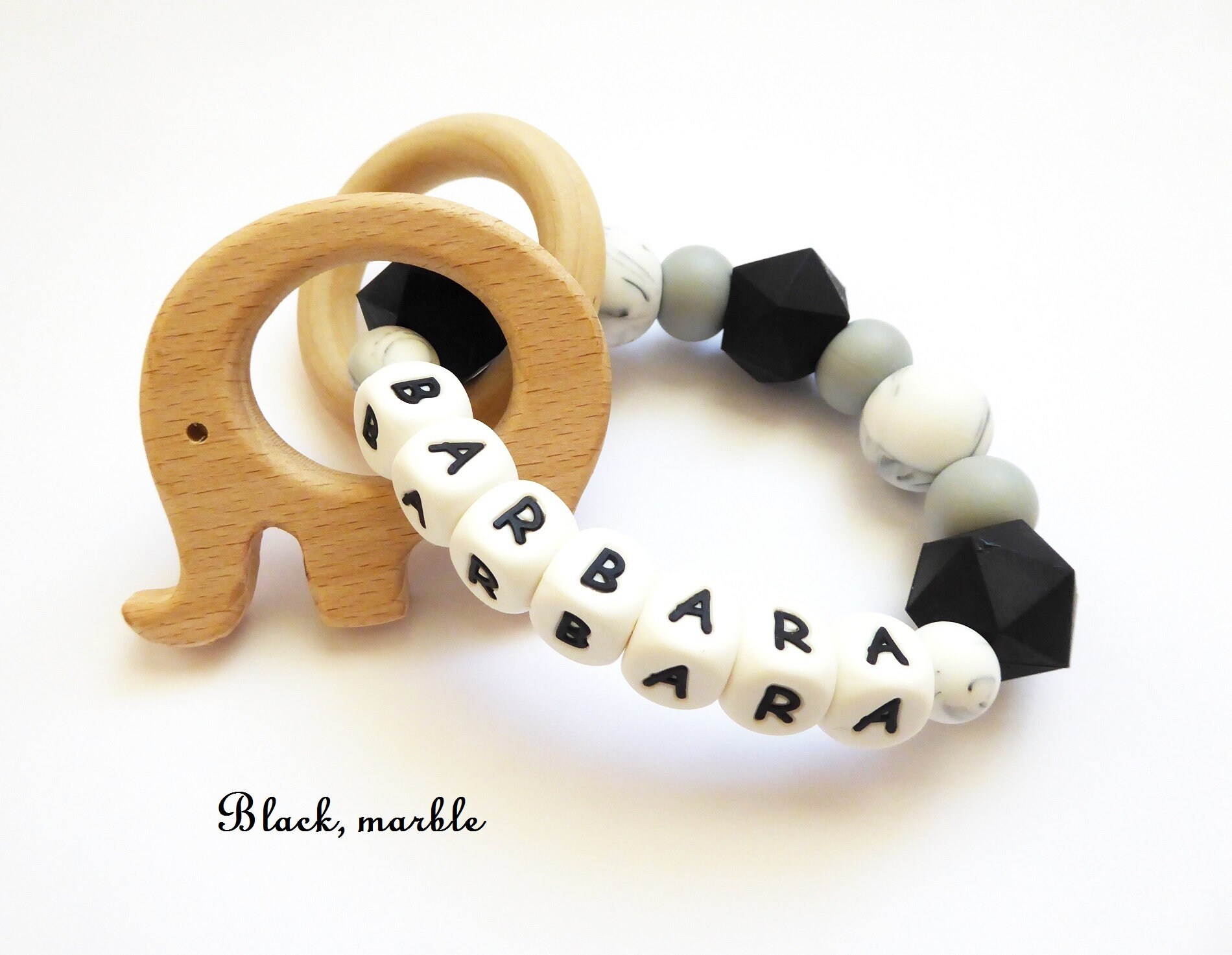 Personalised Teether Silicone Rattle Baby Rattle Name On Etsy