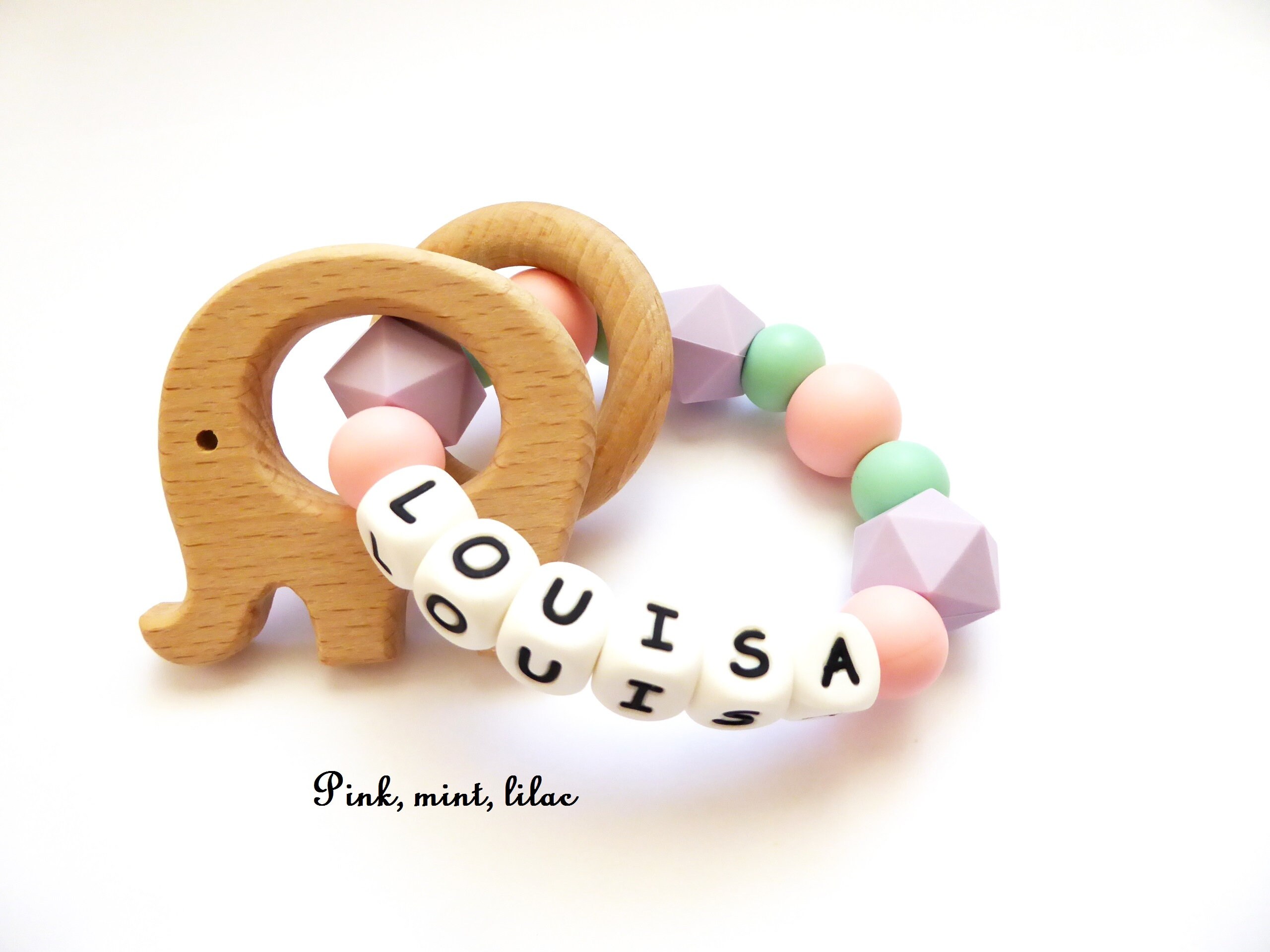 Personalised Teether Silicone Rattle Baby Rattle Name On Etsy
