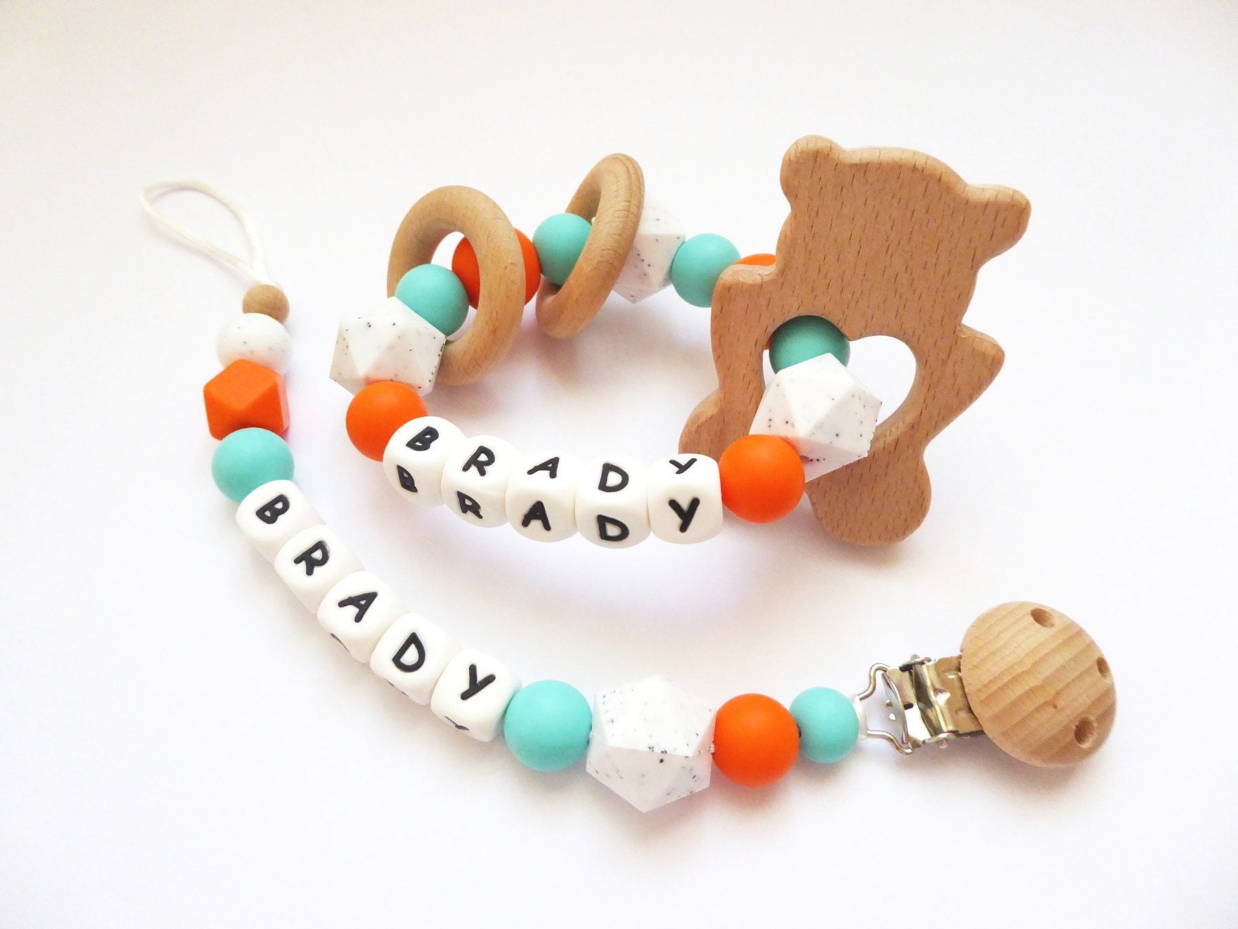 personalised baby teething ring