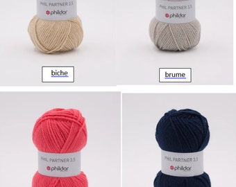 PARTNER 3.5 from Phildar (50 colours to choose from)