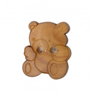 Boutons En Bois Tête D'Ourson 12mm - Lot De 10 - Pour Couture Et Création